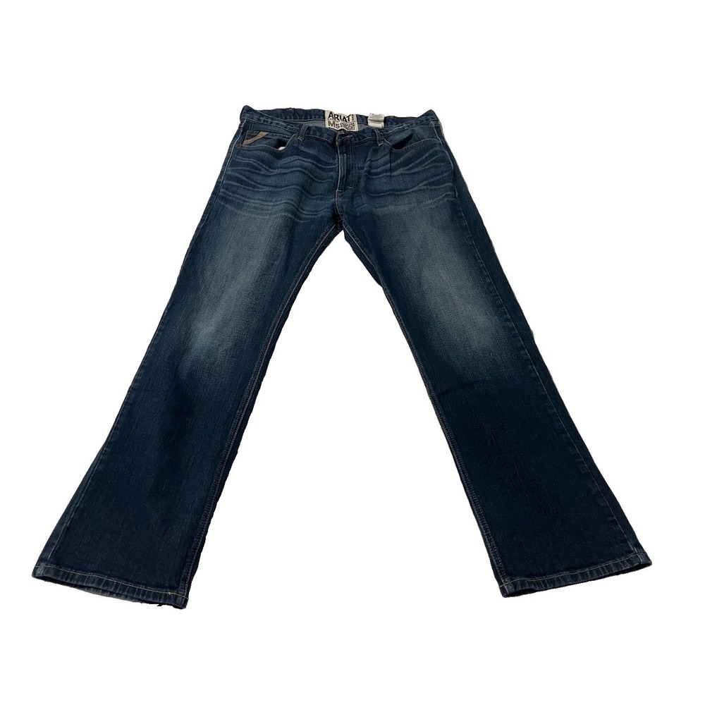 Ariat M5 Slim Straight Denim Work Jeans Medium Wash Men's Size 40x34